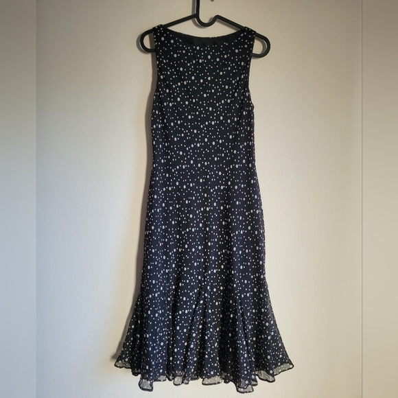 Chaps Dresses & Skirts - Chaps Black and White Polka Dot Midi Dress